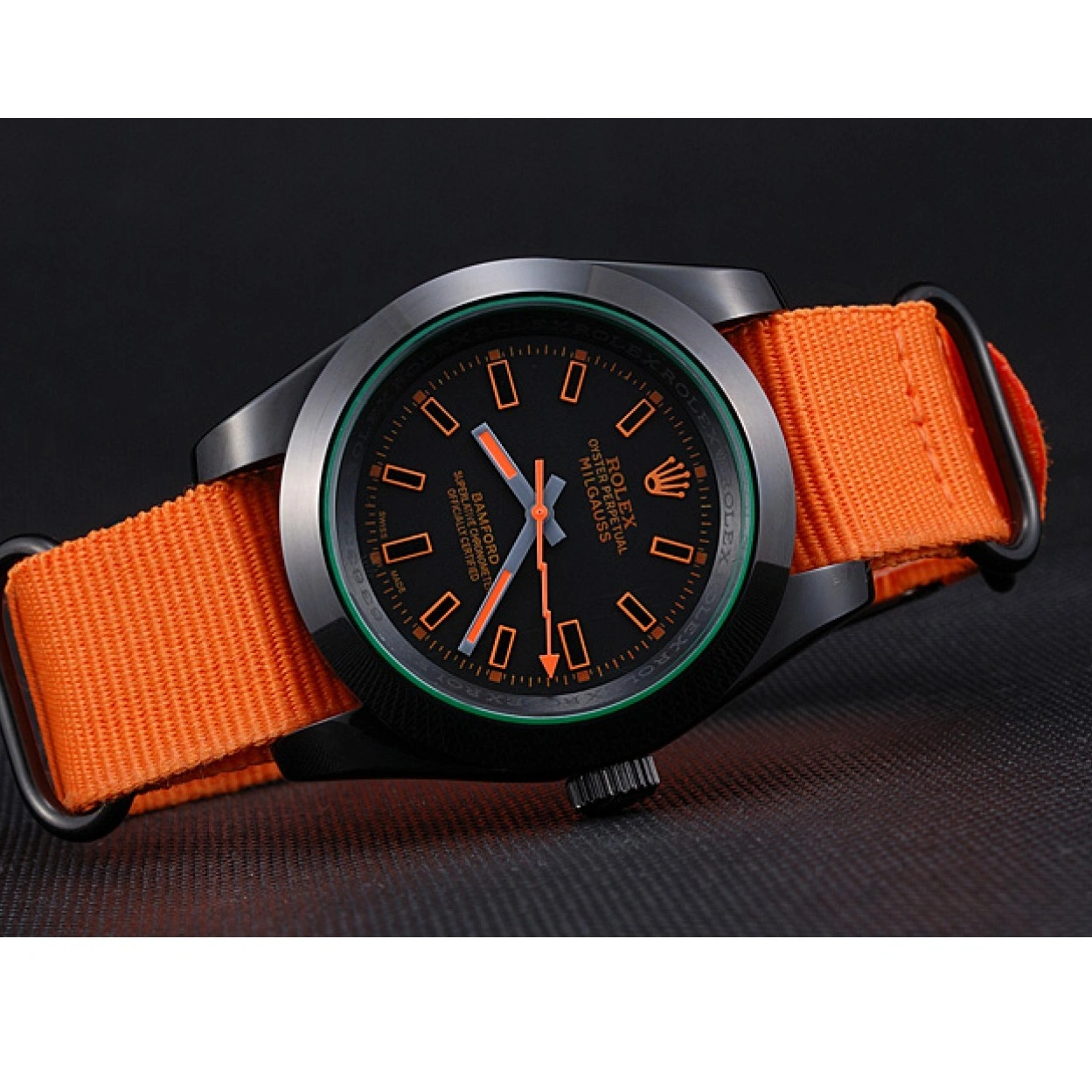 RepTime Watches 0228 Rolex Milgauss Bamford Orange Nylon Strap 622003