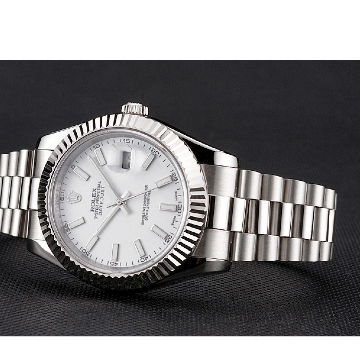 RepTime Watches 0226 Swiss Rolex Datejust White Dial Stainless Steel Case And Bracelet