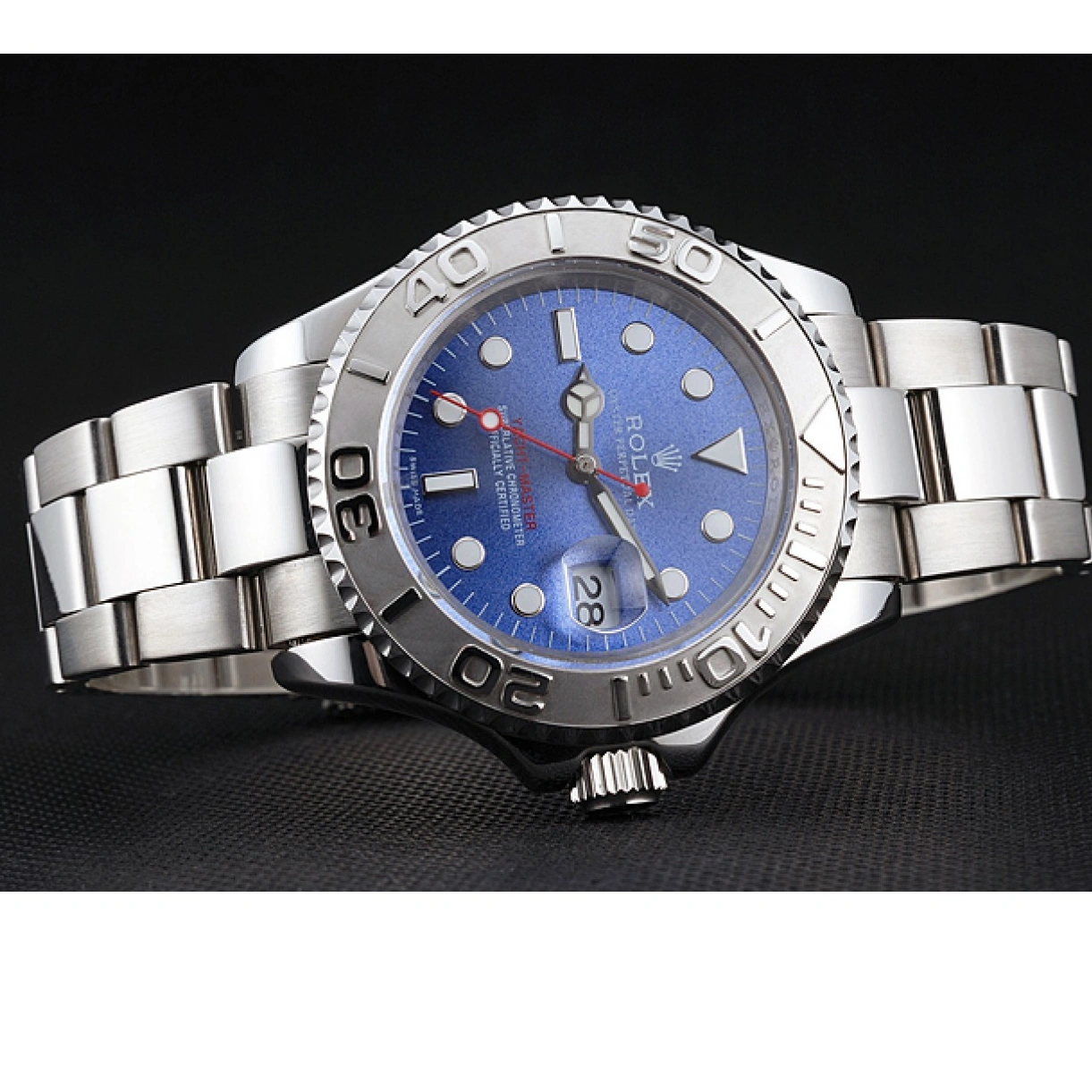 RepTime Watches 0228 Swiss Rolex Yacht-Master Blue Dial Stainless Steel Case And Bracelet