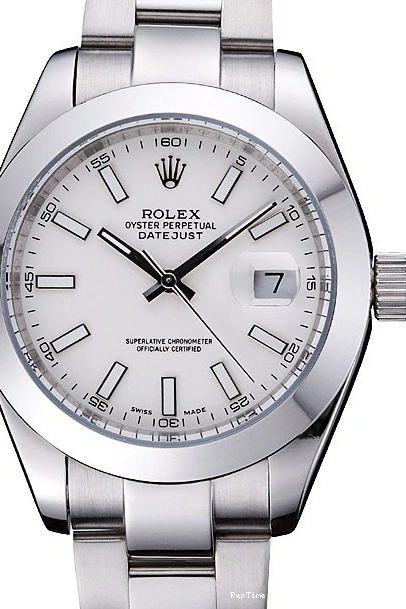 RepTime Watches 0224 Rolex Datejust Stainless Steel Case White Dial 622266