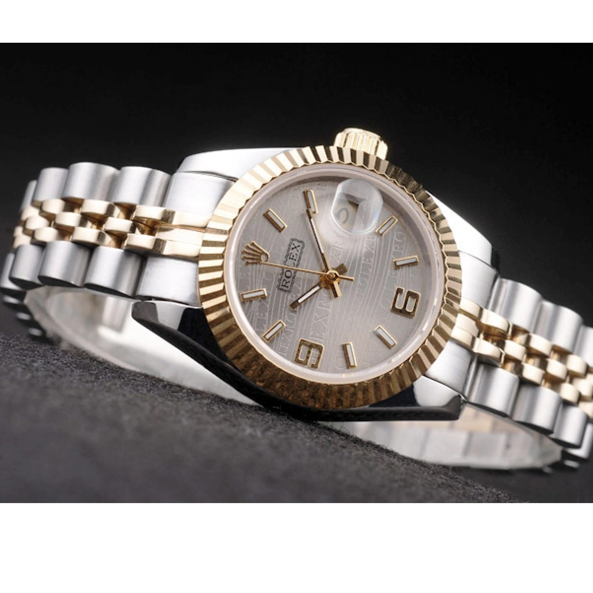 RepTime Watches 0219 Rolex Datejust Two Tone Stainless Steel Yellow Gold Plated 98078