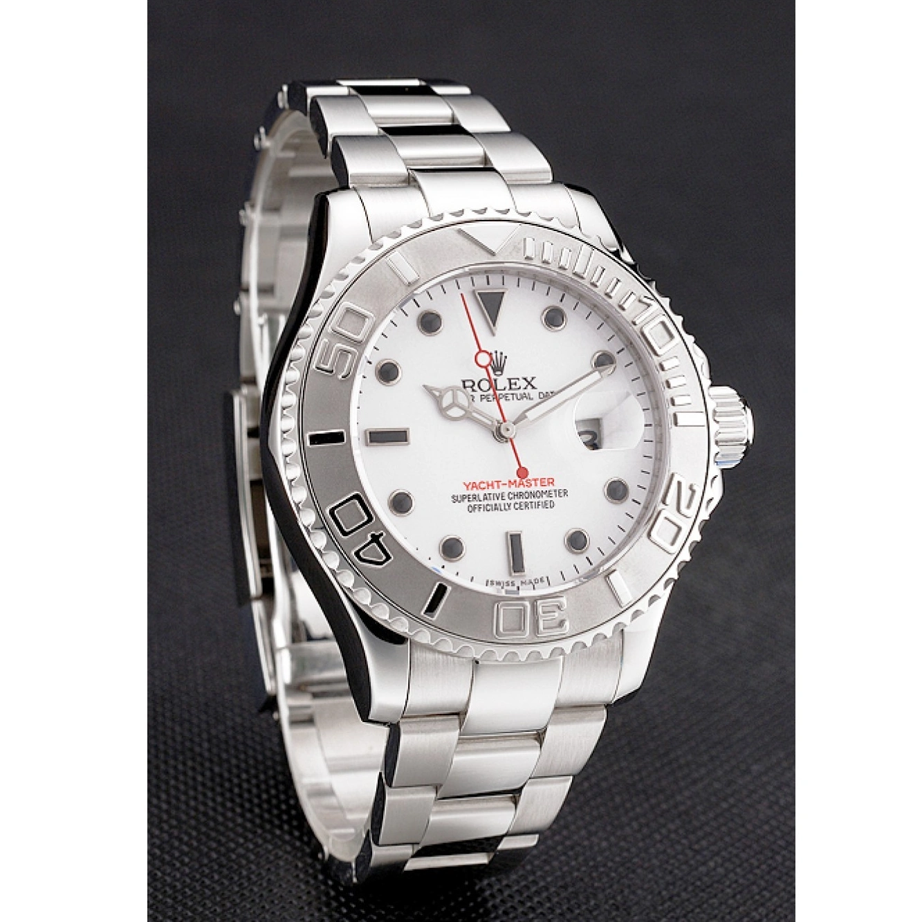 RepTime Watches 0216 Rolex Yacht-Master White Dial Stainless Steel Case And Bracelet