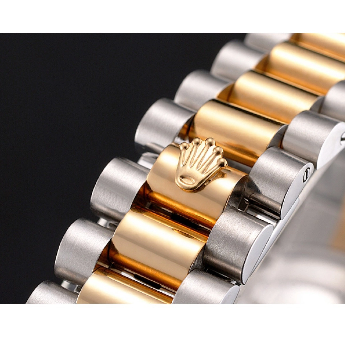 RepTime Watches 0225 Swiss Rolex Datejust Gold Dial And Bezel Stainless Steel Case Two Tone Bracelet