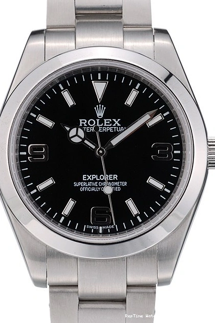 RepTime Watches 0227 Rolex Explorer Stainless Steel Bezel Black Dial 41984