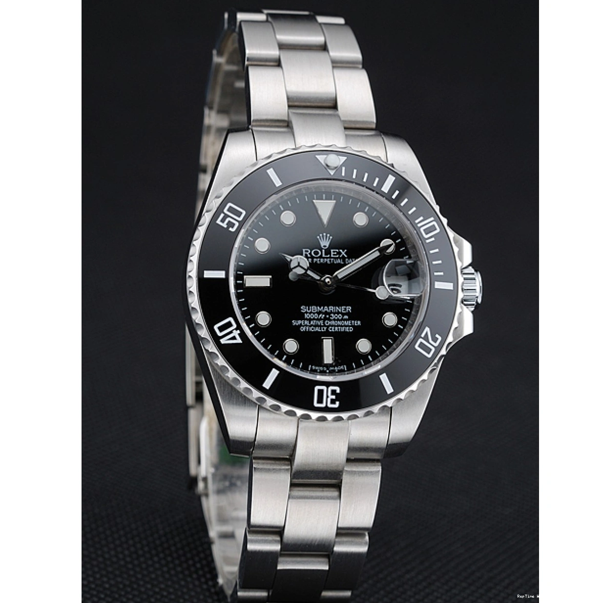 RepTime Watches 0222 Rolex Submariner Date Black Dial Stainless Steel Bracelet 1454153