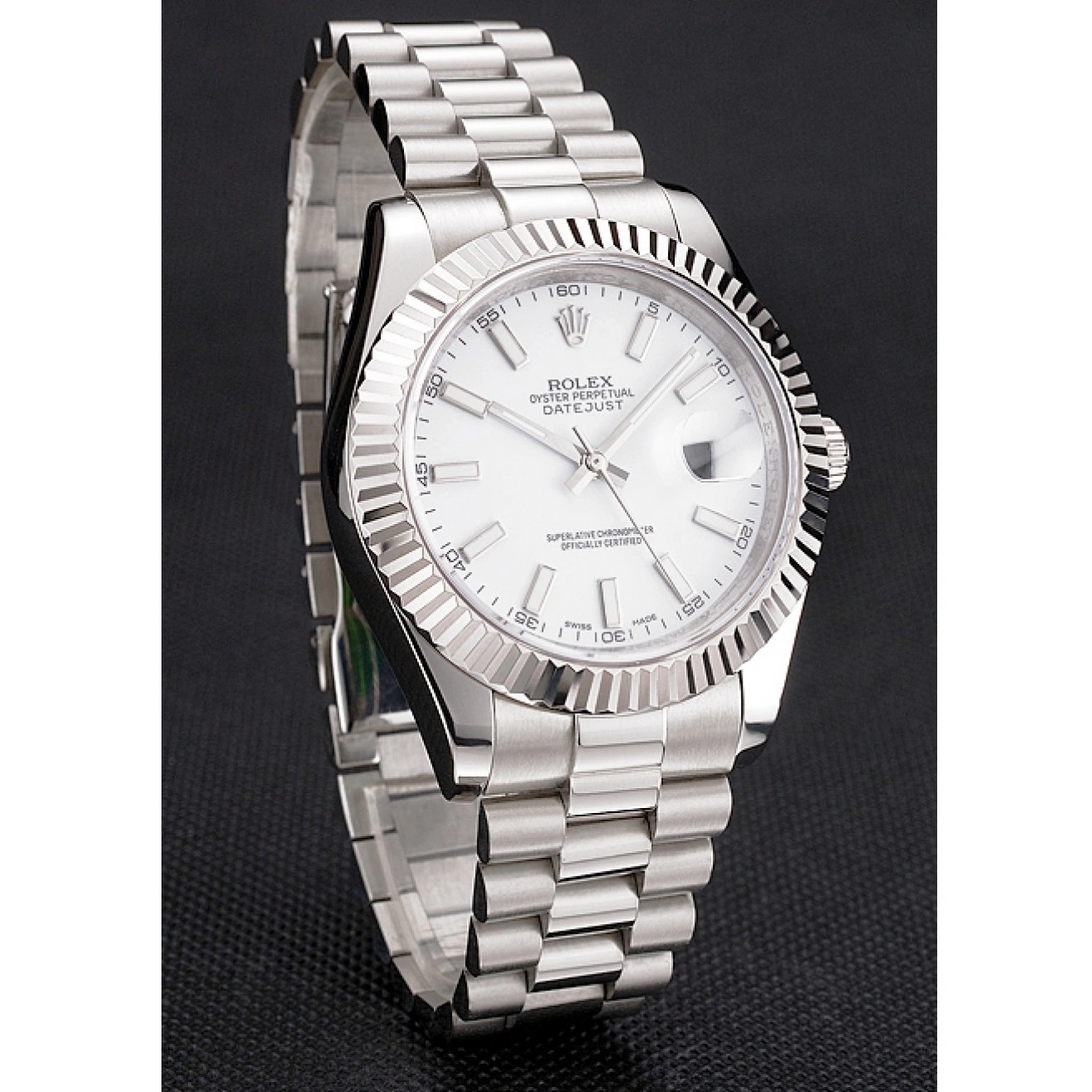 RepTime Watches 0226 Swiss Rolex Datejust White Dial Stainless Steel Case And Bracelet