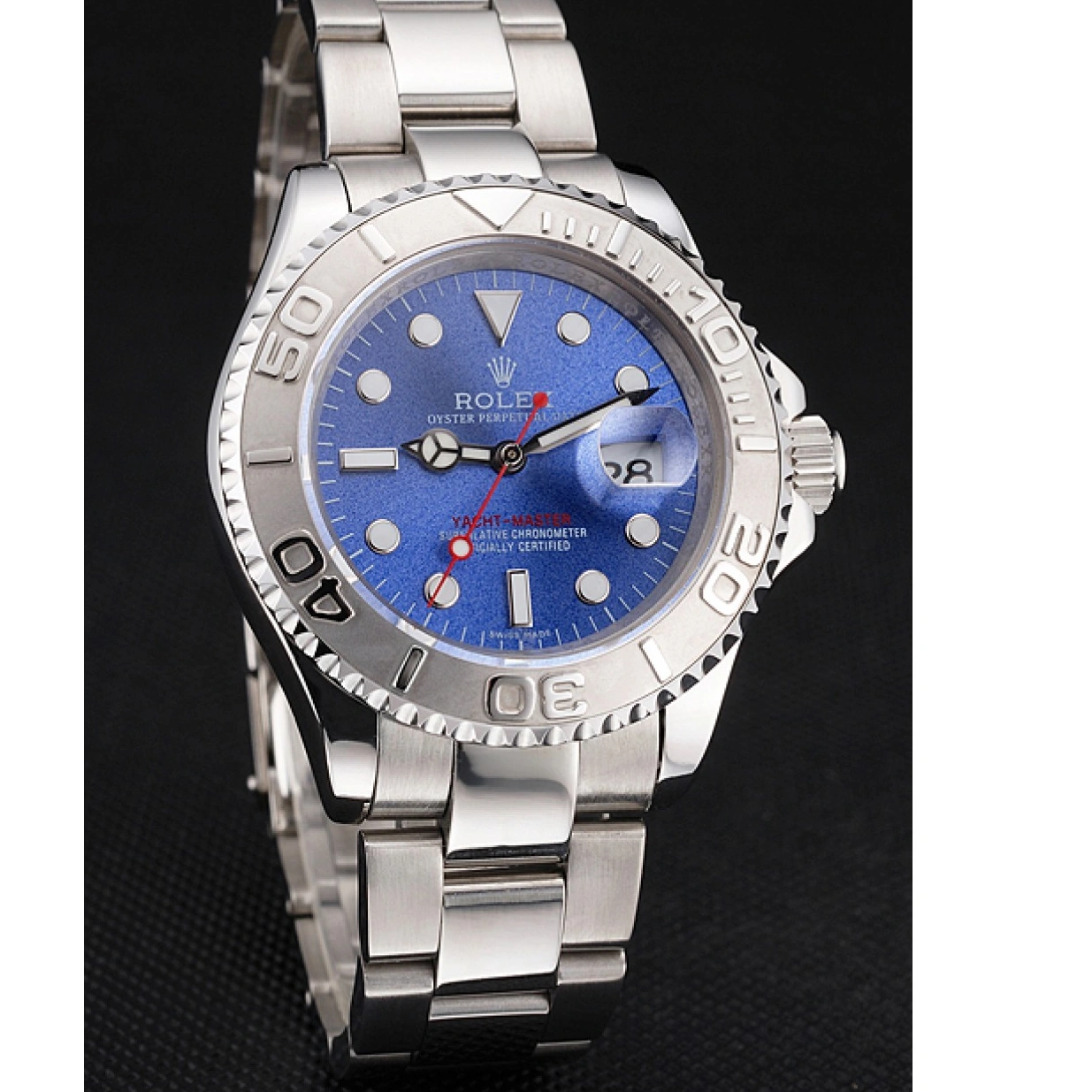 RepTime Watches 0228 Swiss Rolex Yacht-Master Blue Dial Stainless Steel Case And Bracelet