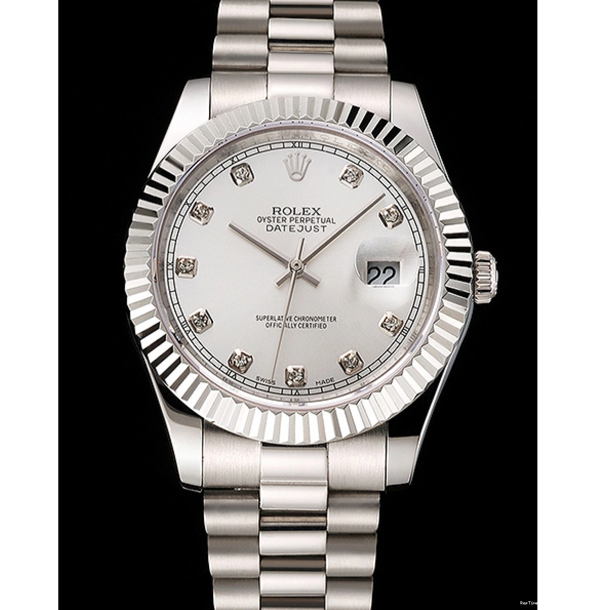 RepTime Watches 0221 Swiss Rolex Datejust Silver Dial Stainless Steel Case And Bracelet