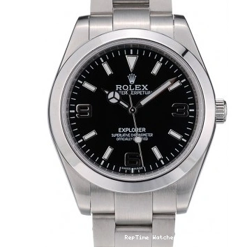 RepTime Watches 0227 Rolex Explorer Stainless Steel Bezel Black Dial 41984