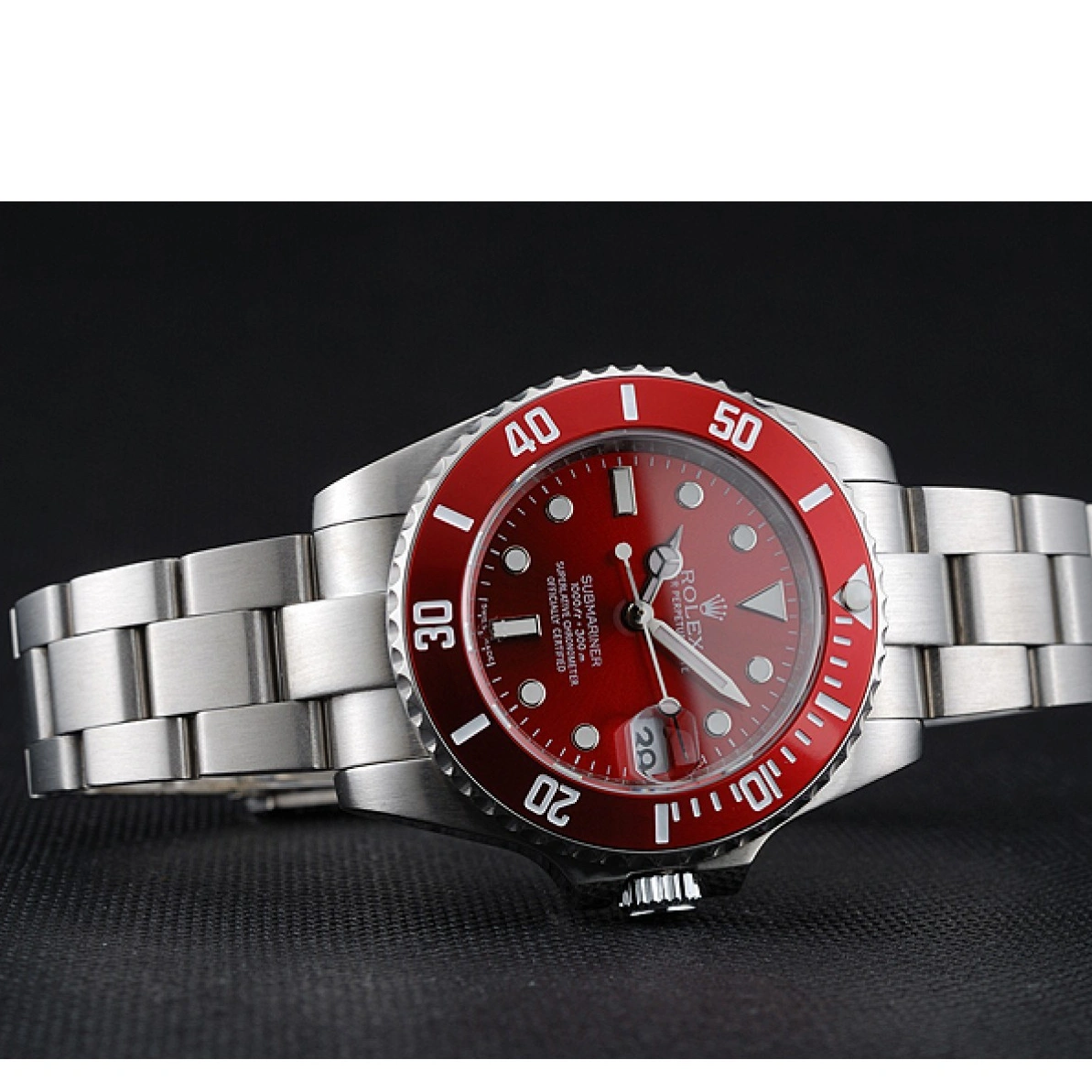 RepTime Watches 0221 Rolex Submariner Red Dial Stainless Steel Bracelet 1454154