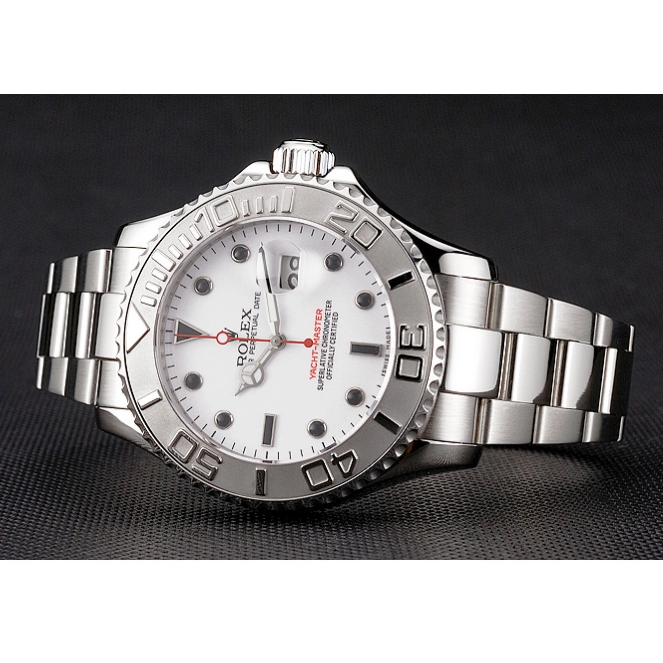 RepTime Watches 0216 Rolex Yacht-Master White Dial Stainless Steel Case And Bracelet