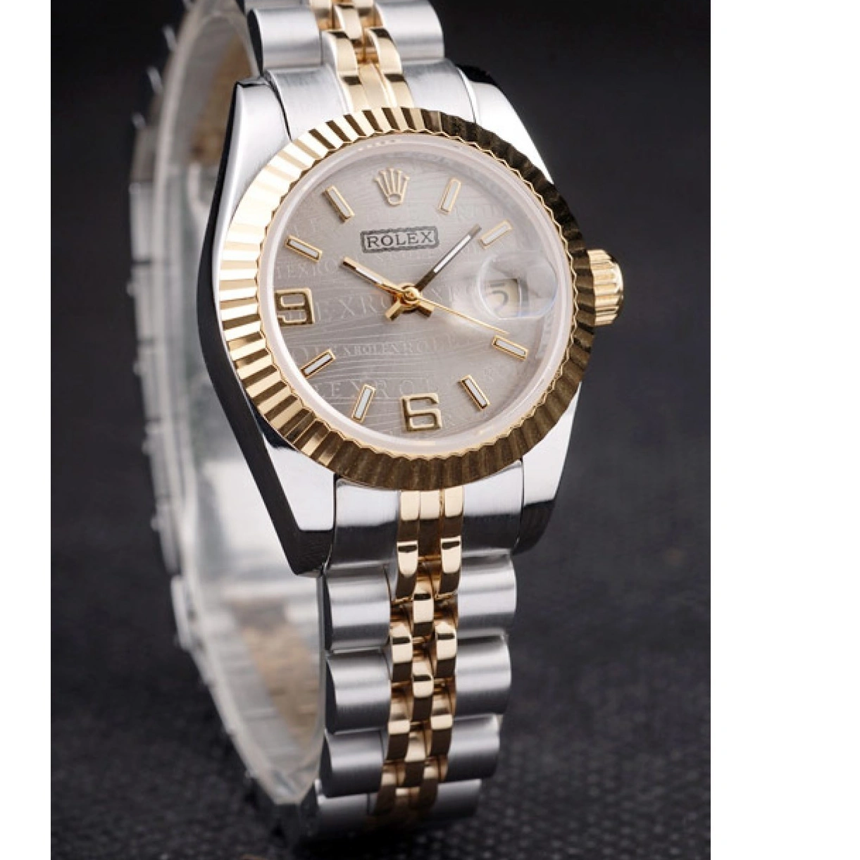 RepTime Watches 0219 Rolex Datejust Two Tone Stainless Steel Yellow Gold Plated 98078