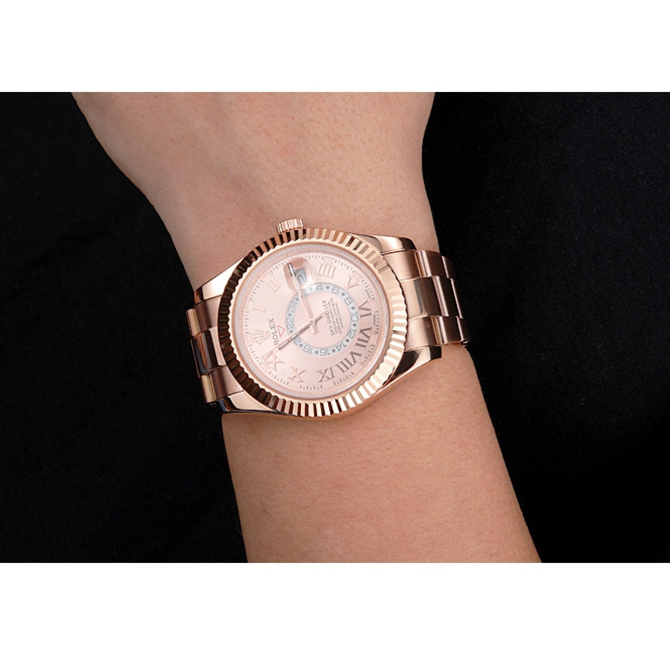 RepTime Watches 0215 Rolex Sky Dweller Rose Gold Dial Rose Gold Case And Bracelet