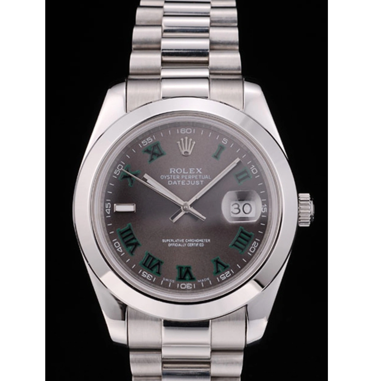 RepTime Watches 0216 Rolex DateJust Grey Dial Stainless Steel Strap 41982