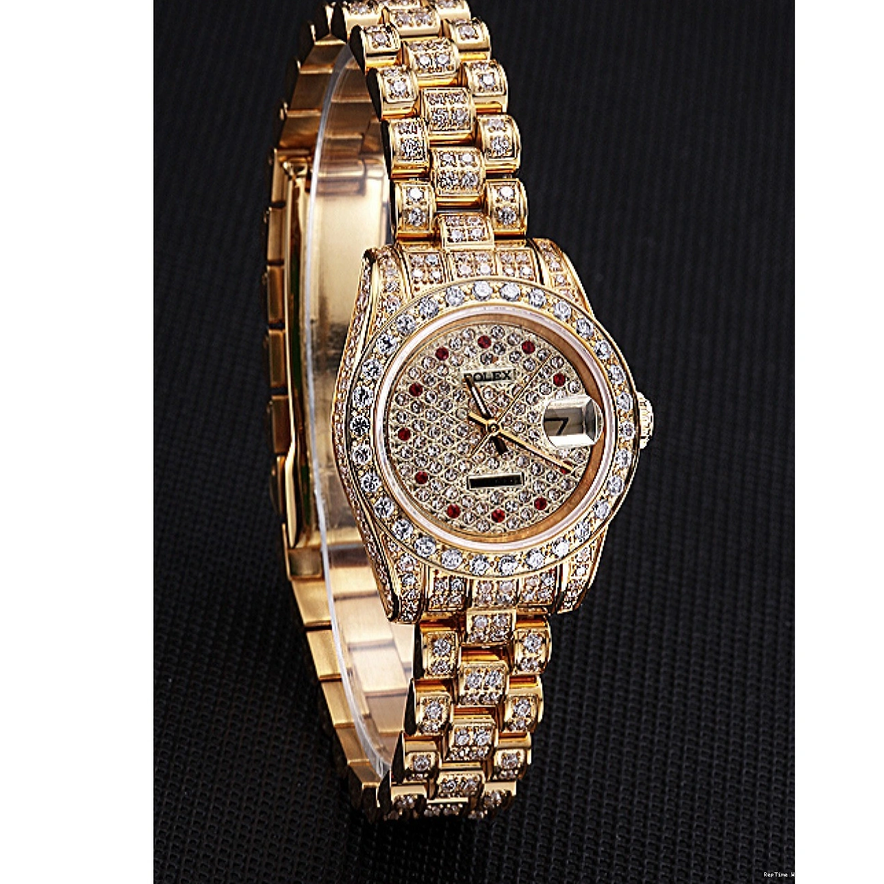 RepTime Watches 0210 Swiss Rolex DateJust Diamond Dial Gold 622024