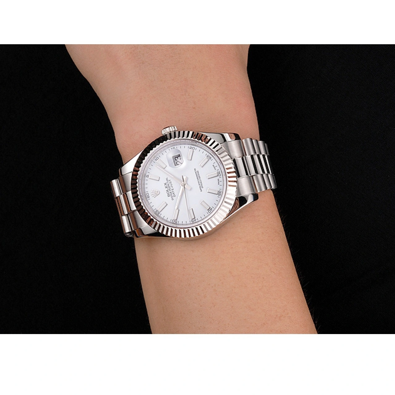 RepTime Watches 0226 Swiss Rolex Datejust White Dial Stainless Steel Case And Bracelet