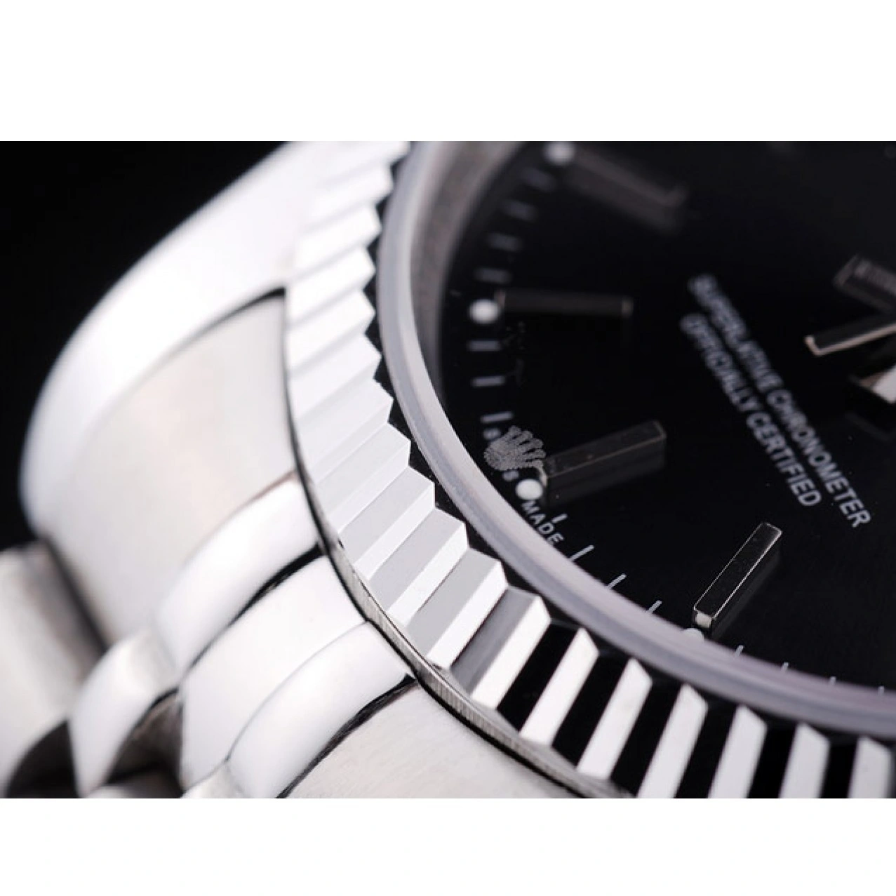 RepTime Watches 0208 Rolex Datejust Black Dial Diamonds Ribbed Bezel 7456