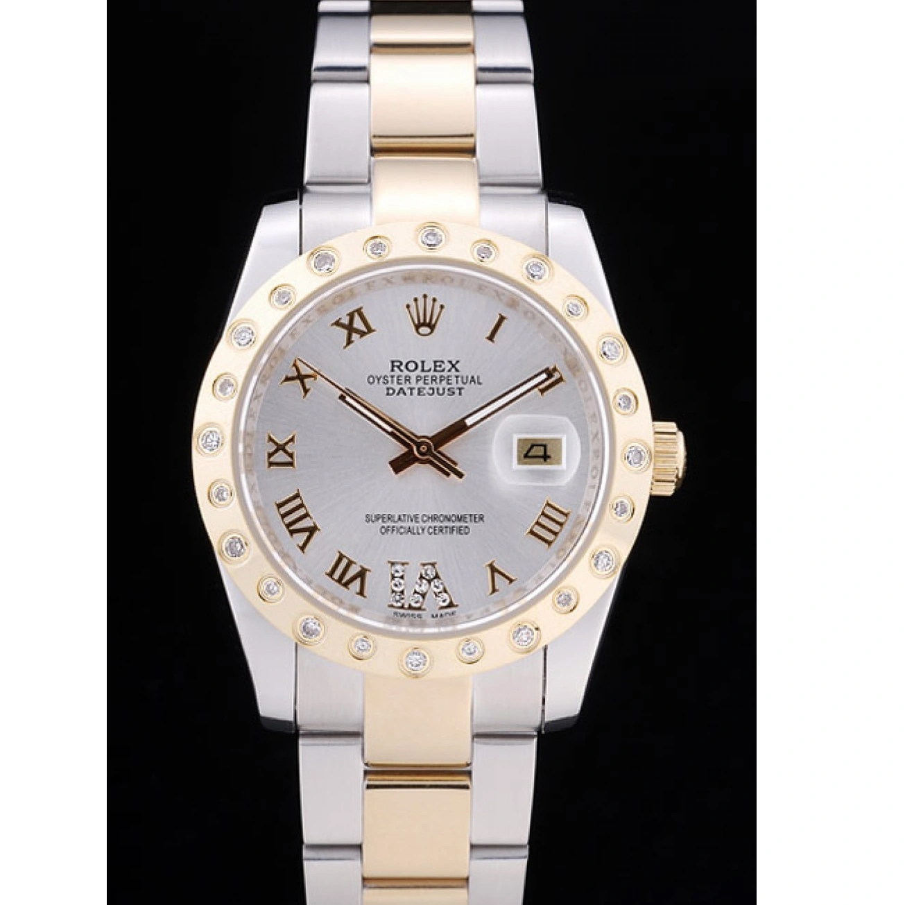 RepTime Watches 0212 Rolex Datejust Diamond Bezel White Dial 7464