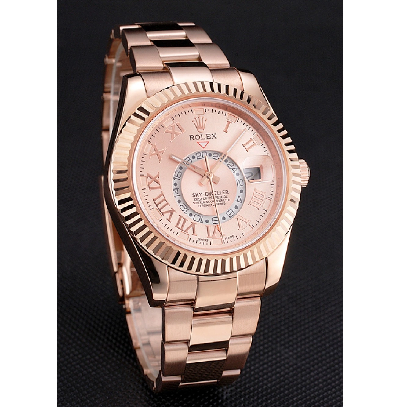 RepTime Watches 0215 Rolex Sky Dweller Rose Gold Dial Rose Gold Case And Bracelet