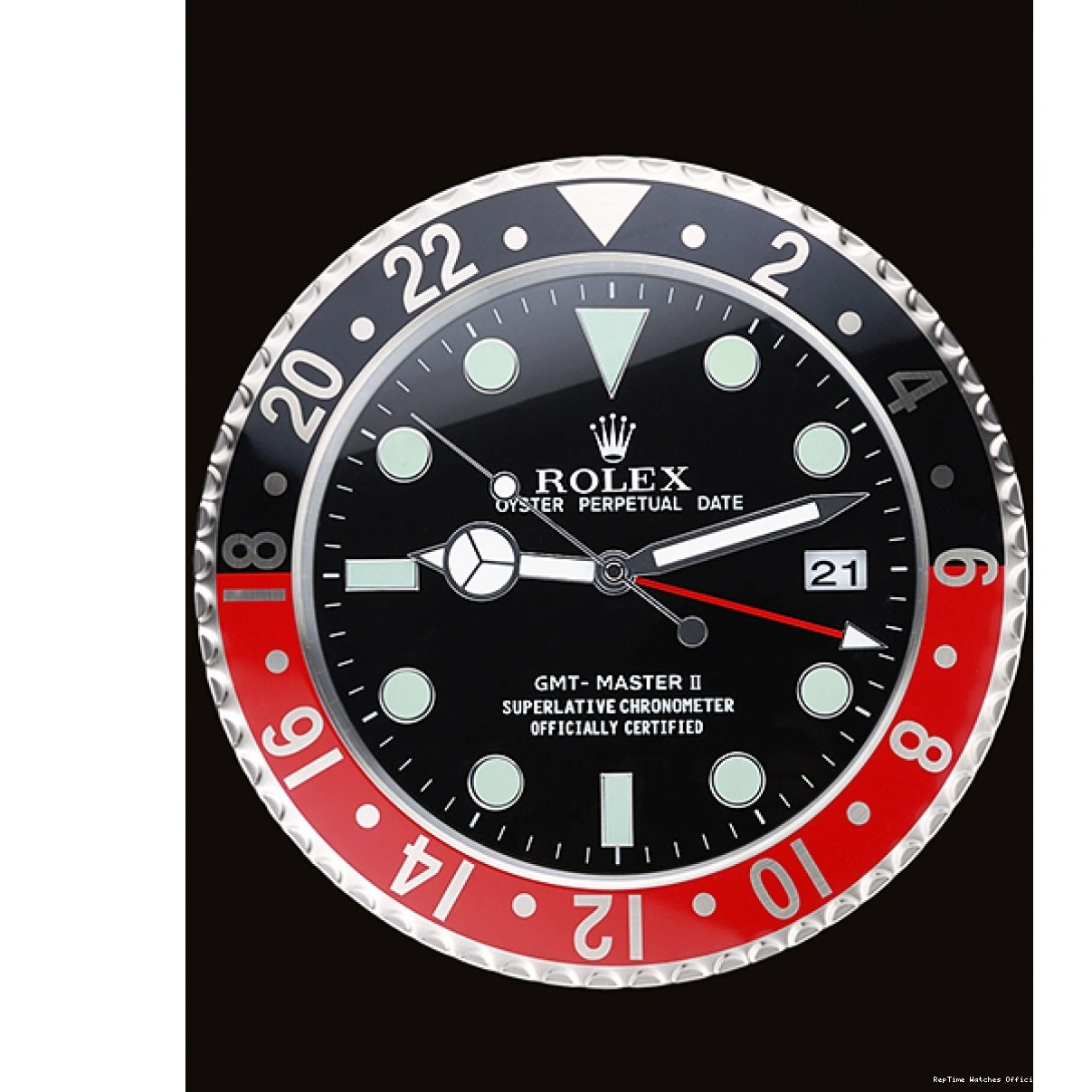 RepTime Watches 0221 Rolex GMT Master II Wall Clock Black-Red 622478