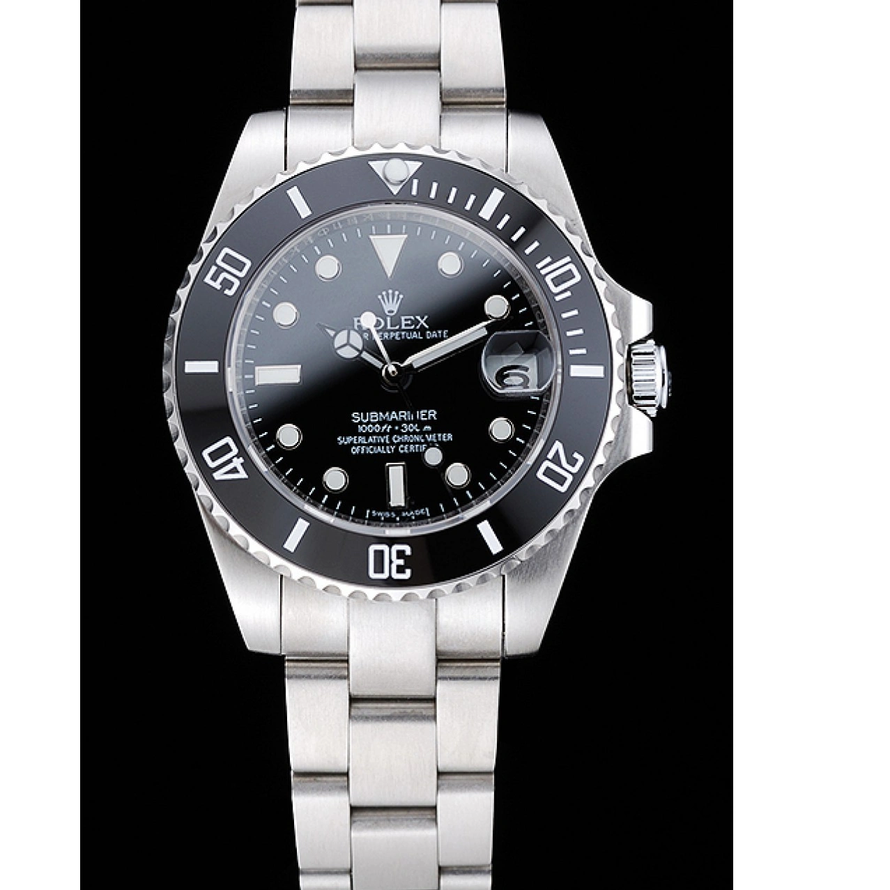 RepTime Watches 0222 Rolex Submariner Date Black Dial Stainless Steel Bracelet 1454153