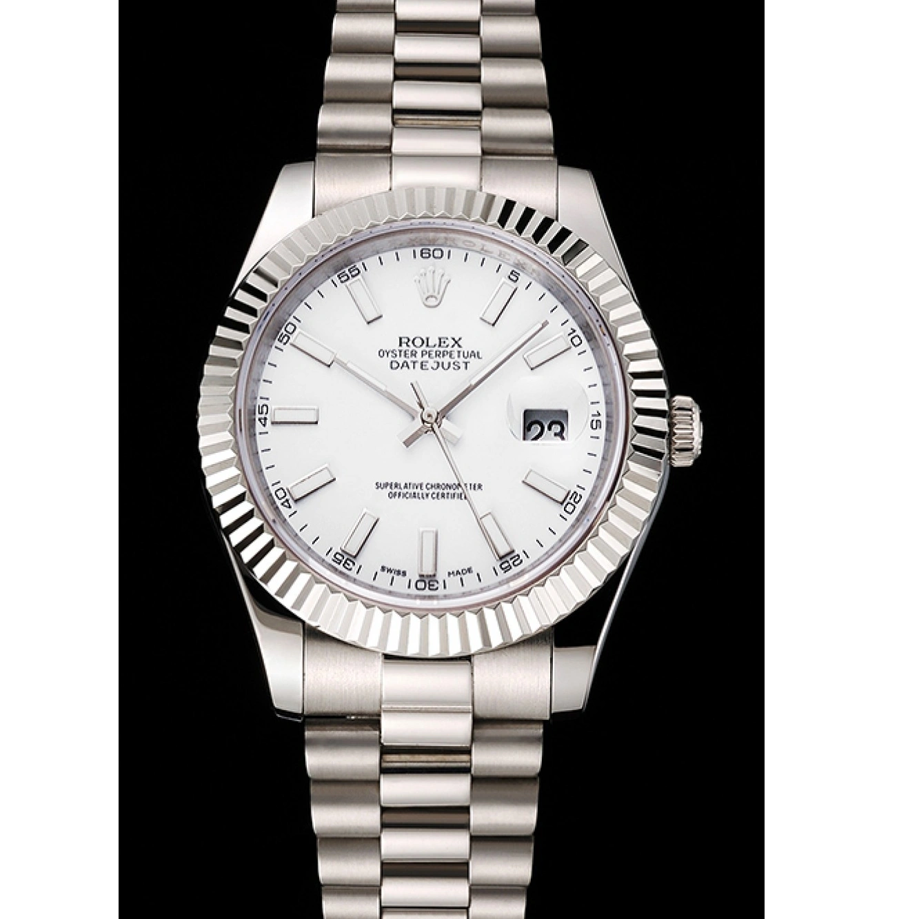 RepTime Watches 0226 Swiss Rolex Datejust White Dial Stainless Steel Case And Bracelet