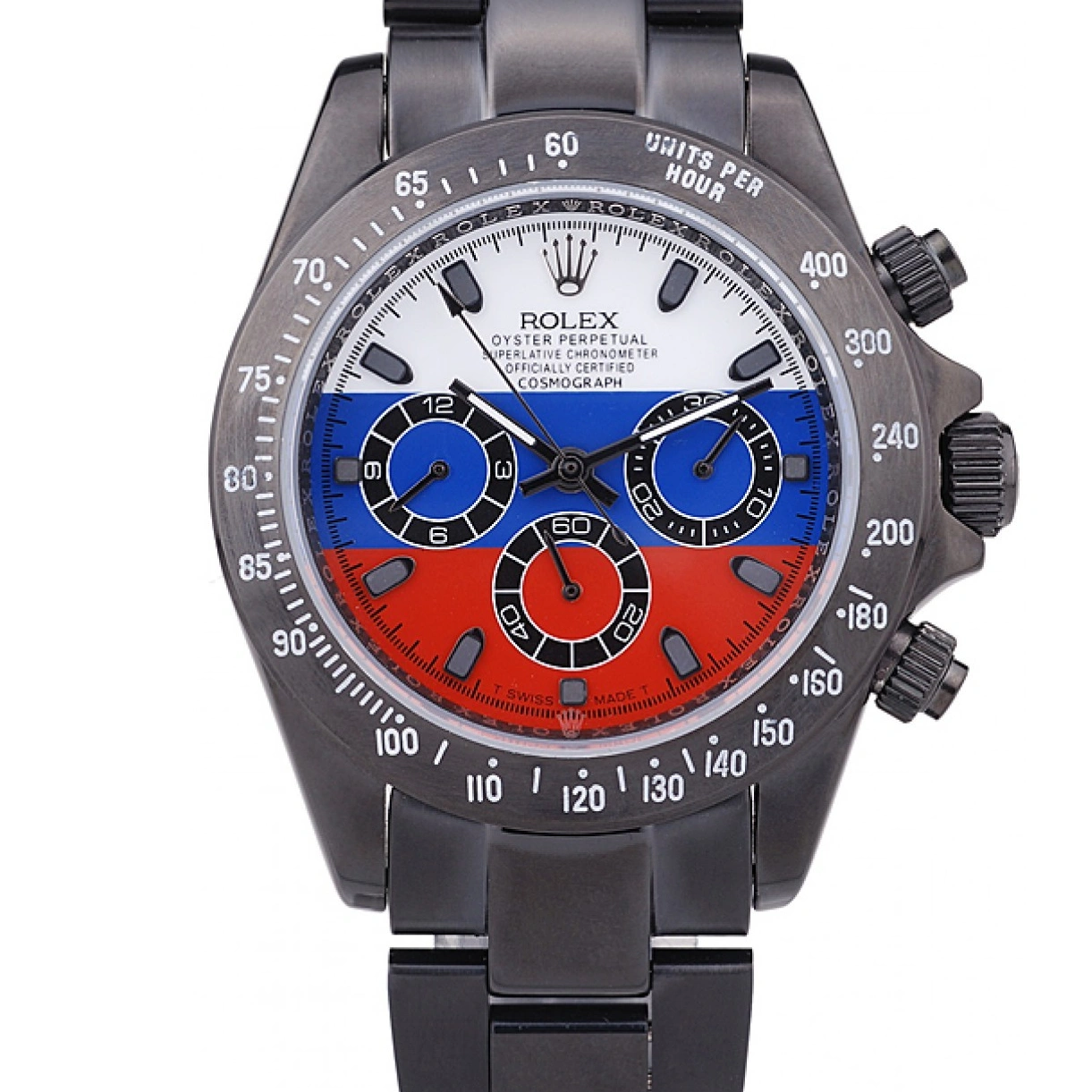 RepTime Watches 0213 Rolex Cosmograph Daytona Black Bracelet Russian Flag Dial 7472