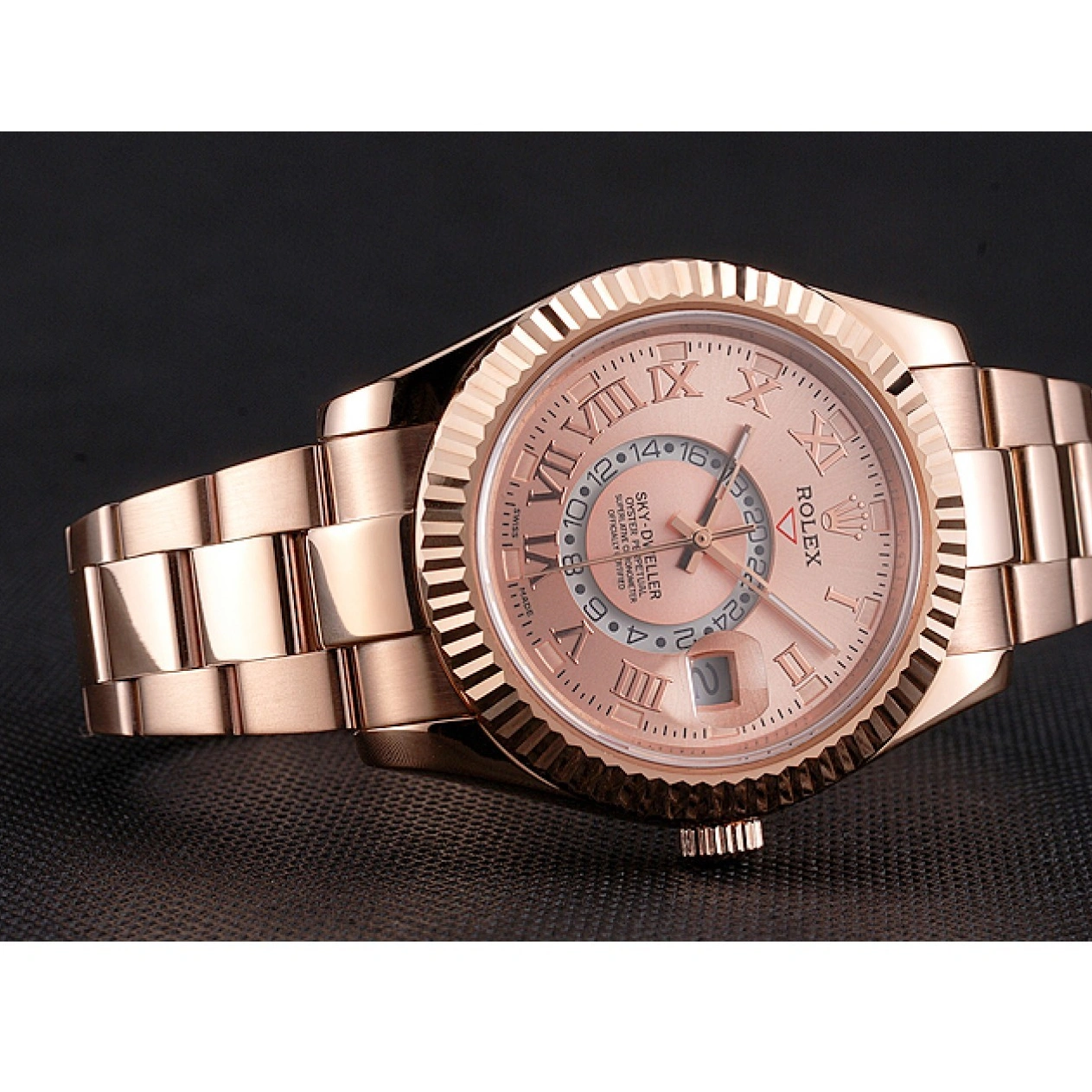 RepTime Watches 0215 Rolex Sky Dweller Rose Gold Dial Rose Gold Case And Bracelet