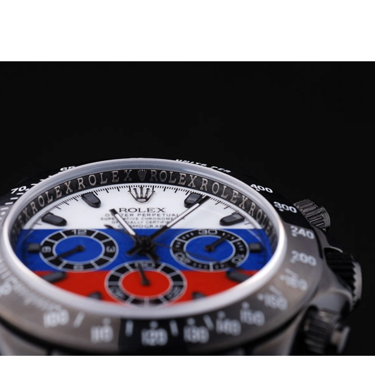 RepTime Watches 0213 Rolex Cosmograph Daytona Black Bracelet Russian Flag Dial 7472