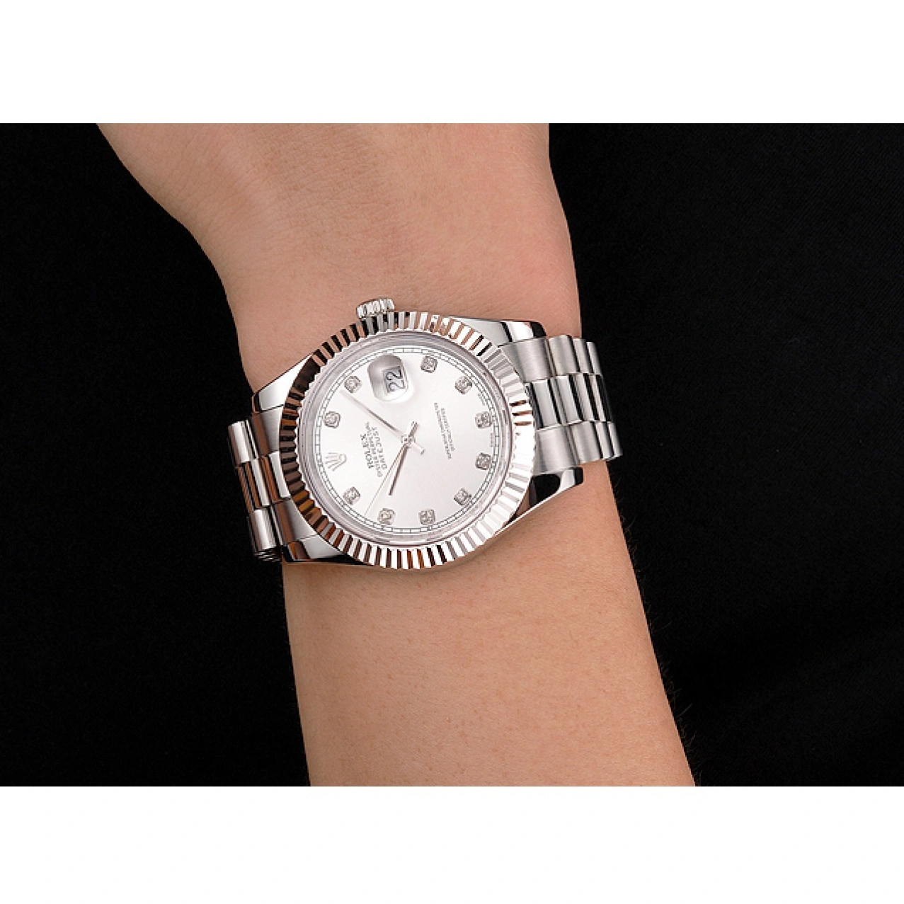 RepTime Watches 0221 Swiss Rolex Datejust Silver Dial Stainless Steel Case And Bracelet