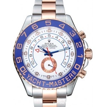 RepTime Watches 0307 Rolex Yacht-Master II White Dial Blue Bezel Stainless Steel and Rose Gold Bracelet 622270