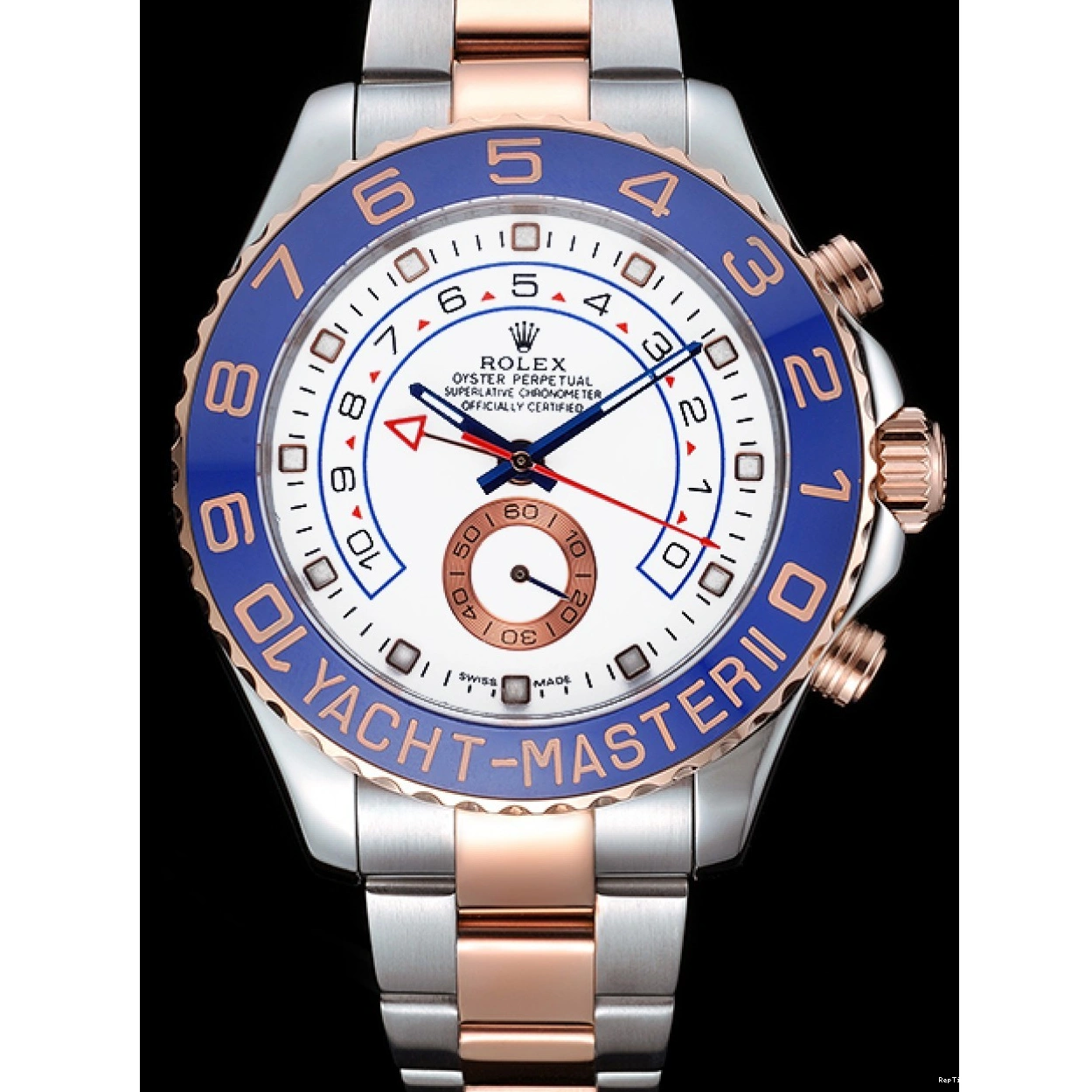 0313 Rolex Yacht-Master II White Dial Blue Bezel Stainless Steel and Rose Gold Bracelet 622270