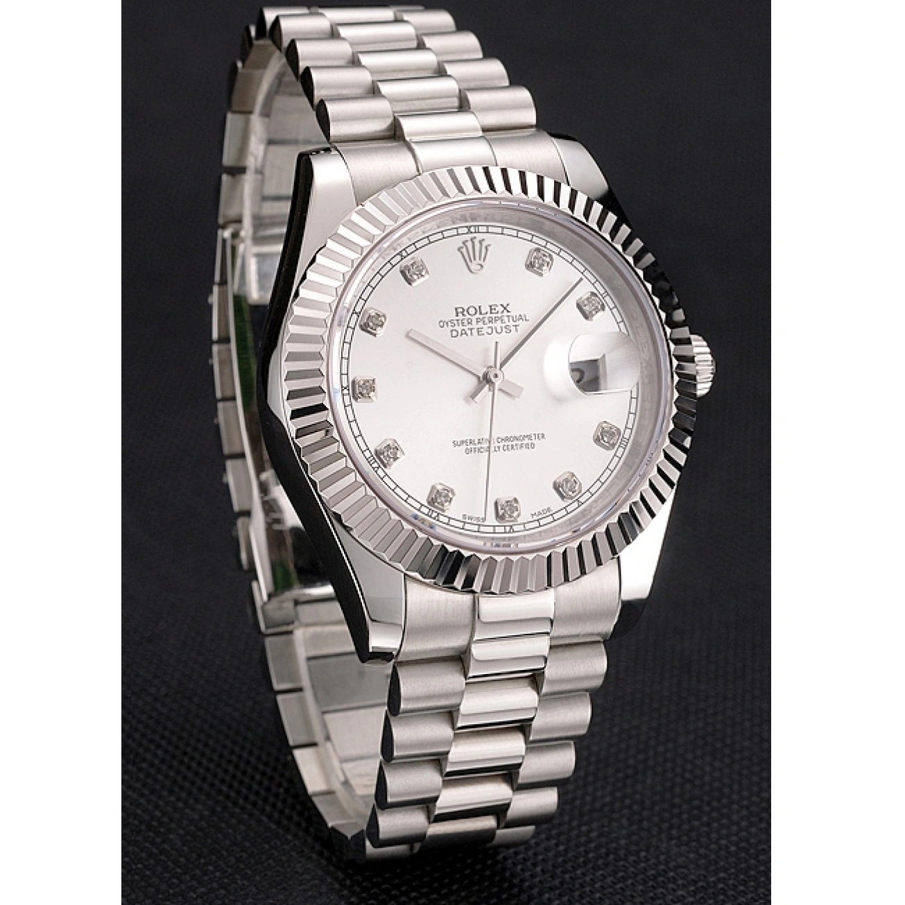 RepTime Watches 0311 Swiss Rolex Datejust Silver Dial Stainless Steel Case And Bracelet