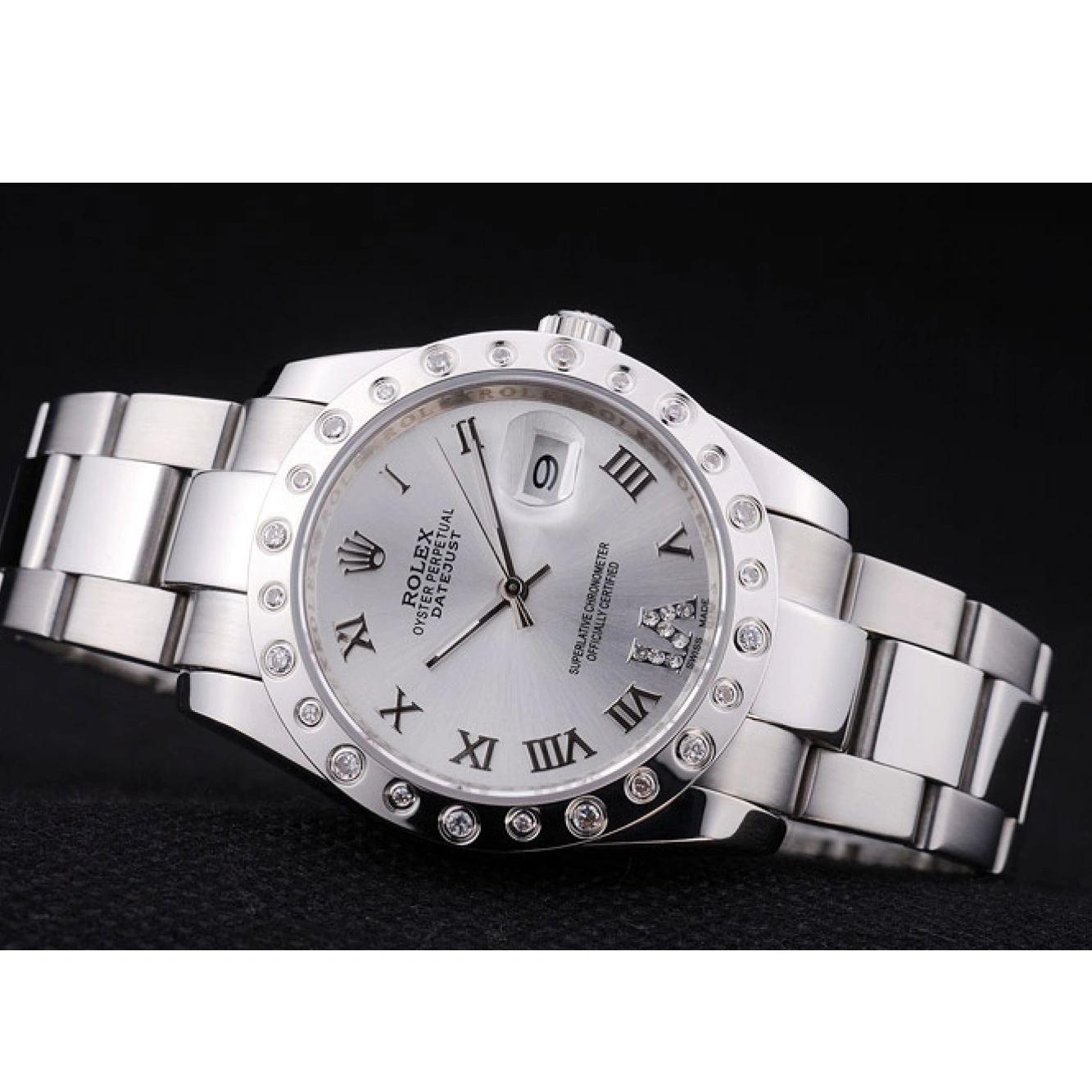 RepTime Watches 0308 Rolex Datejust Diamond Bezel Silver Dial 7468