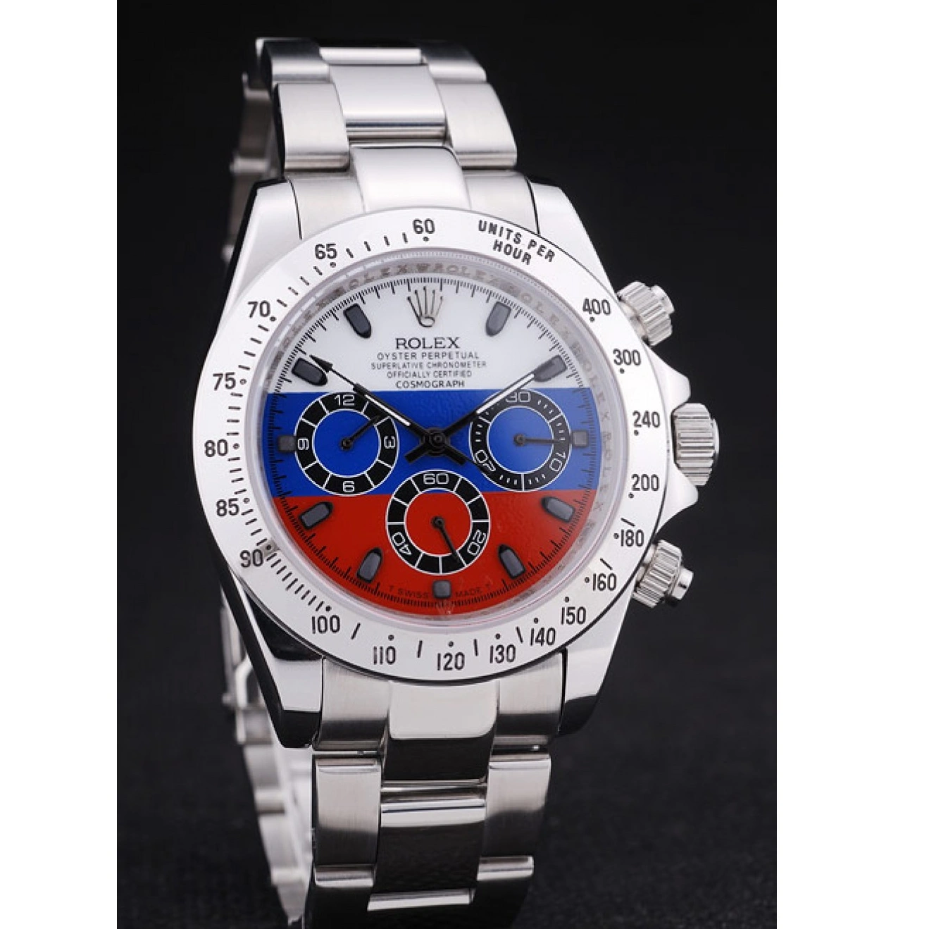 RepTime Watches 0313 Rolex Cosmograph Daytona Silver Bracelet Russian Flag Dial 7473