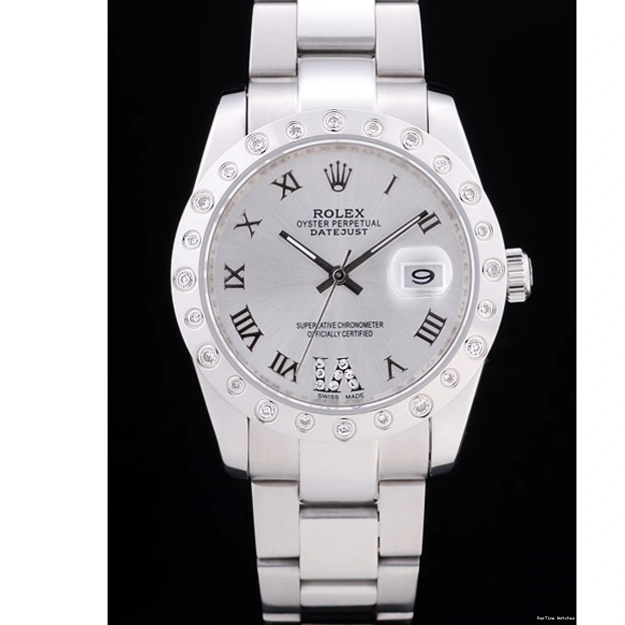 RepTime Watches 0308 Rolex Datejust Diamond Bezel Silver Dial 7468