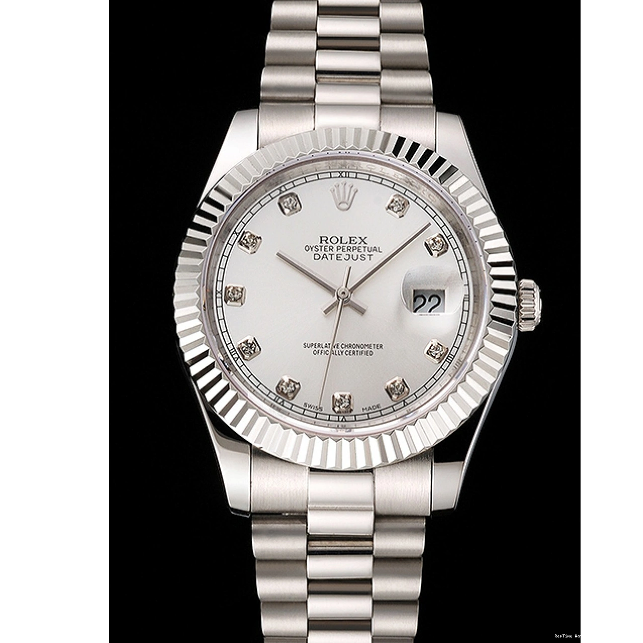 RepTime Watches 0311 Swiss Rolex Datejust Silver Dial Stainless Steel Case And Bracelet