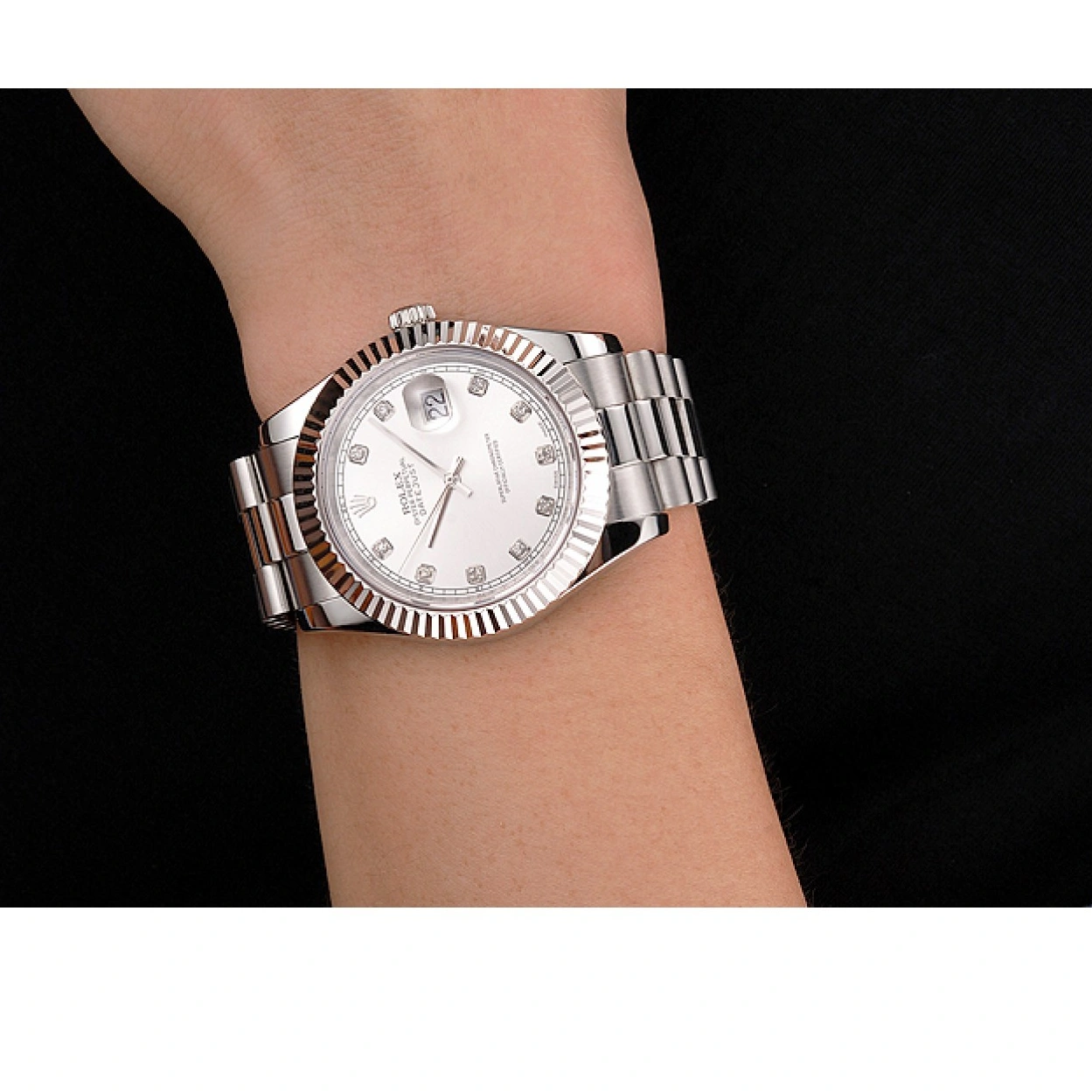 RepTime Watches 0311 Swiss Rolex Datejust Silver Dial Stainless Steel Case And Bracelet