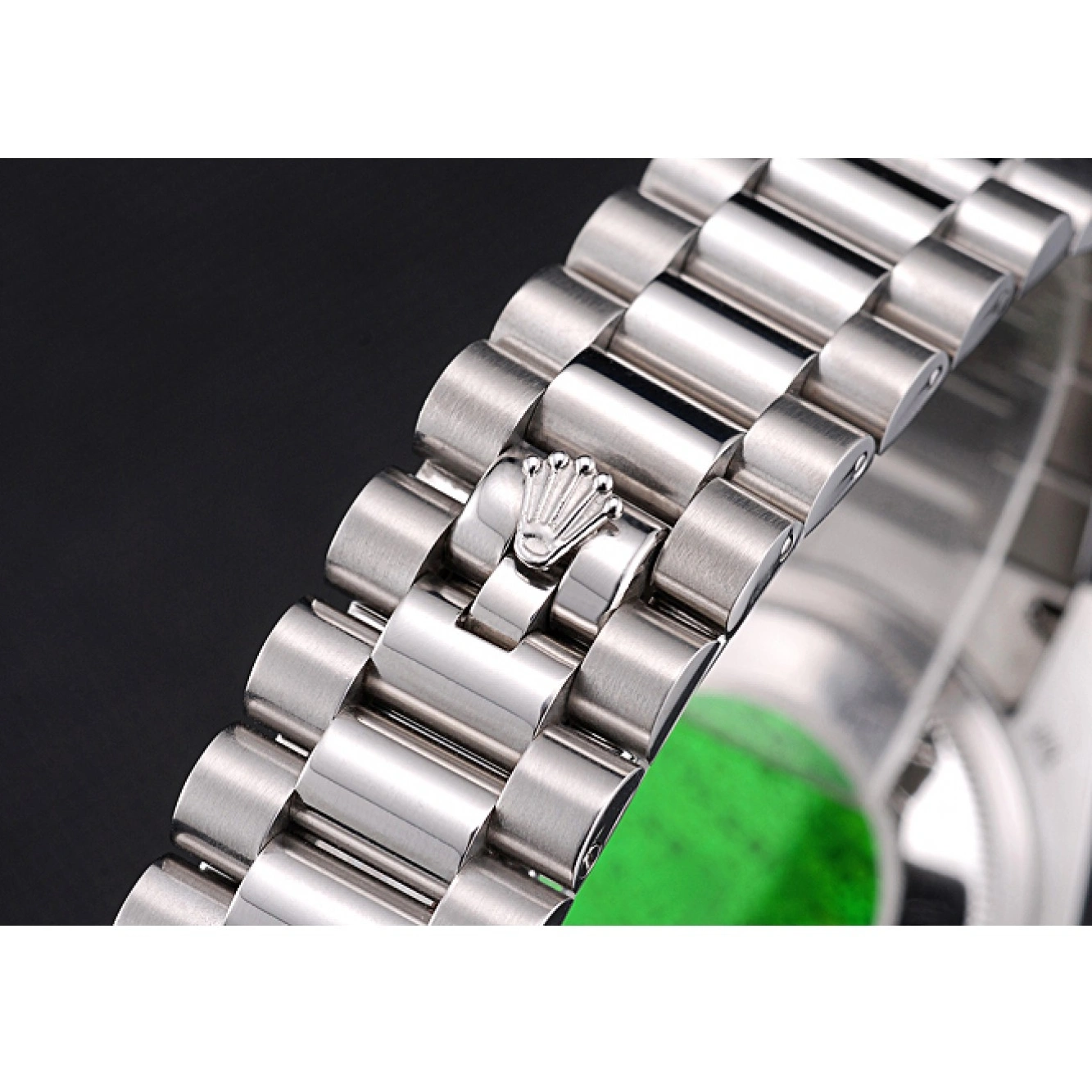 RepTime Watches 0308 Rolex Day-Date Polished Stainless Steel Silver Dial