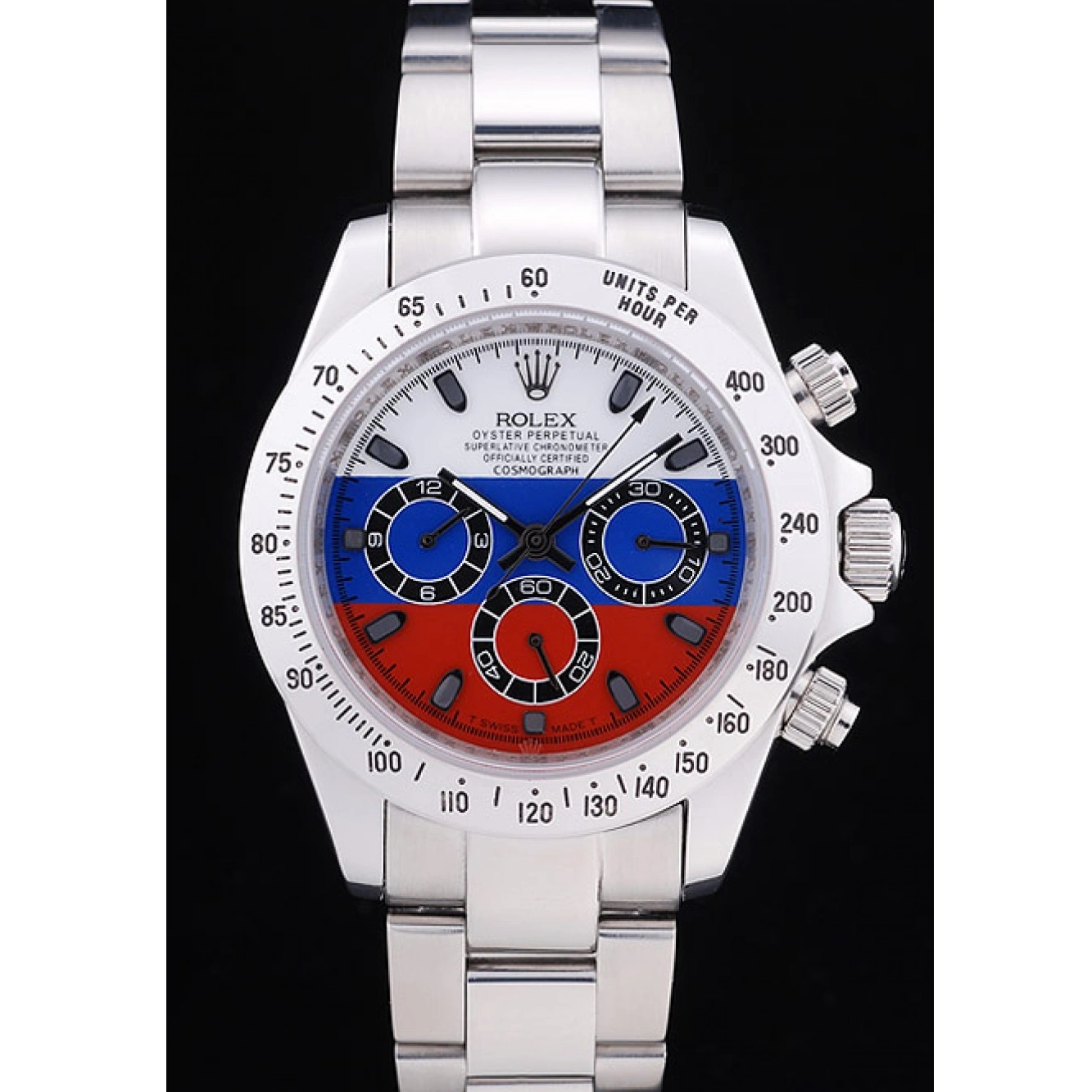 RepTime Watches 0313 Rolex Cosmograph Daytona Silver Bracelet Russian Flag Dial 7473