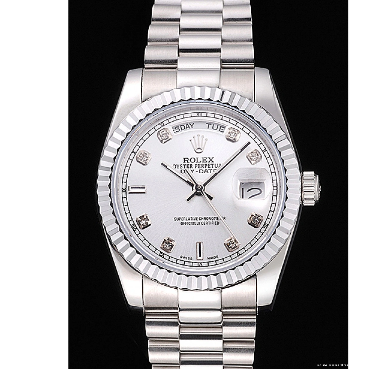 0308 Rolex Day-Date Polished Stainless Steel Silver Dial