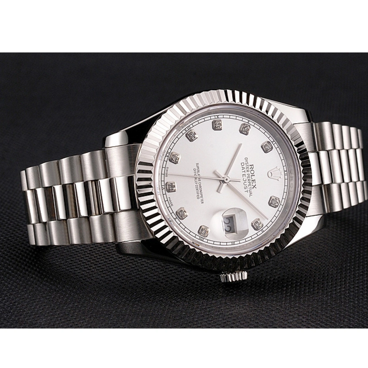 RepTime Watches 0311 Swiss Rolex Datejust Silver Dial Stainless Steel Case And Bracelet