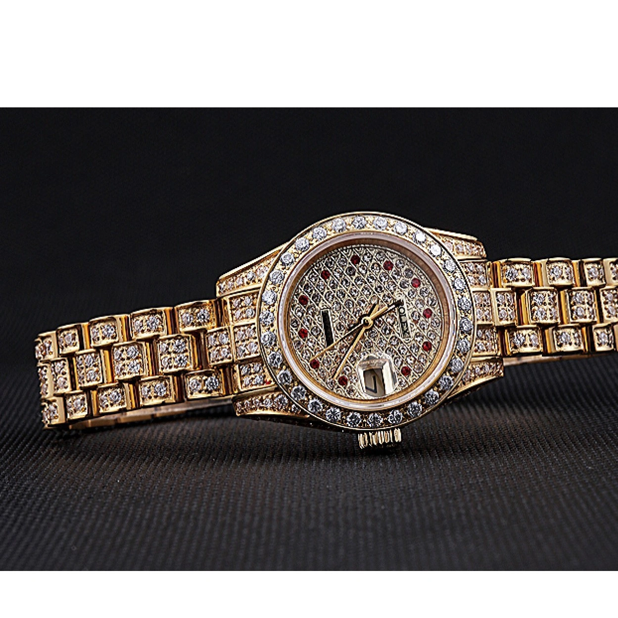 RepTime Watches 0306 Swiss Rolex DateJust Diamond Dial Gold 622024