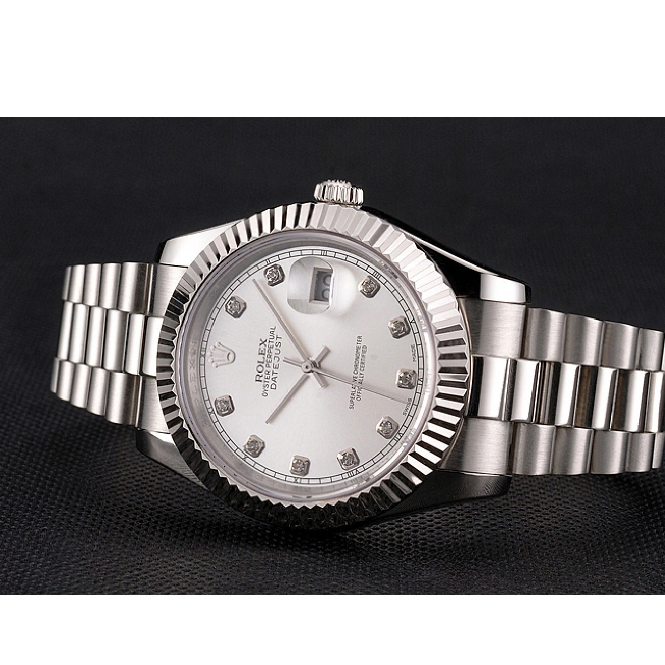 RepTime Watches 0311 Swiss Rolex Datejust Silver Dial Stainless Steel Case And Bracelet