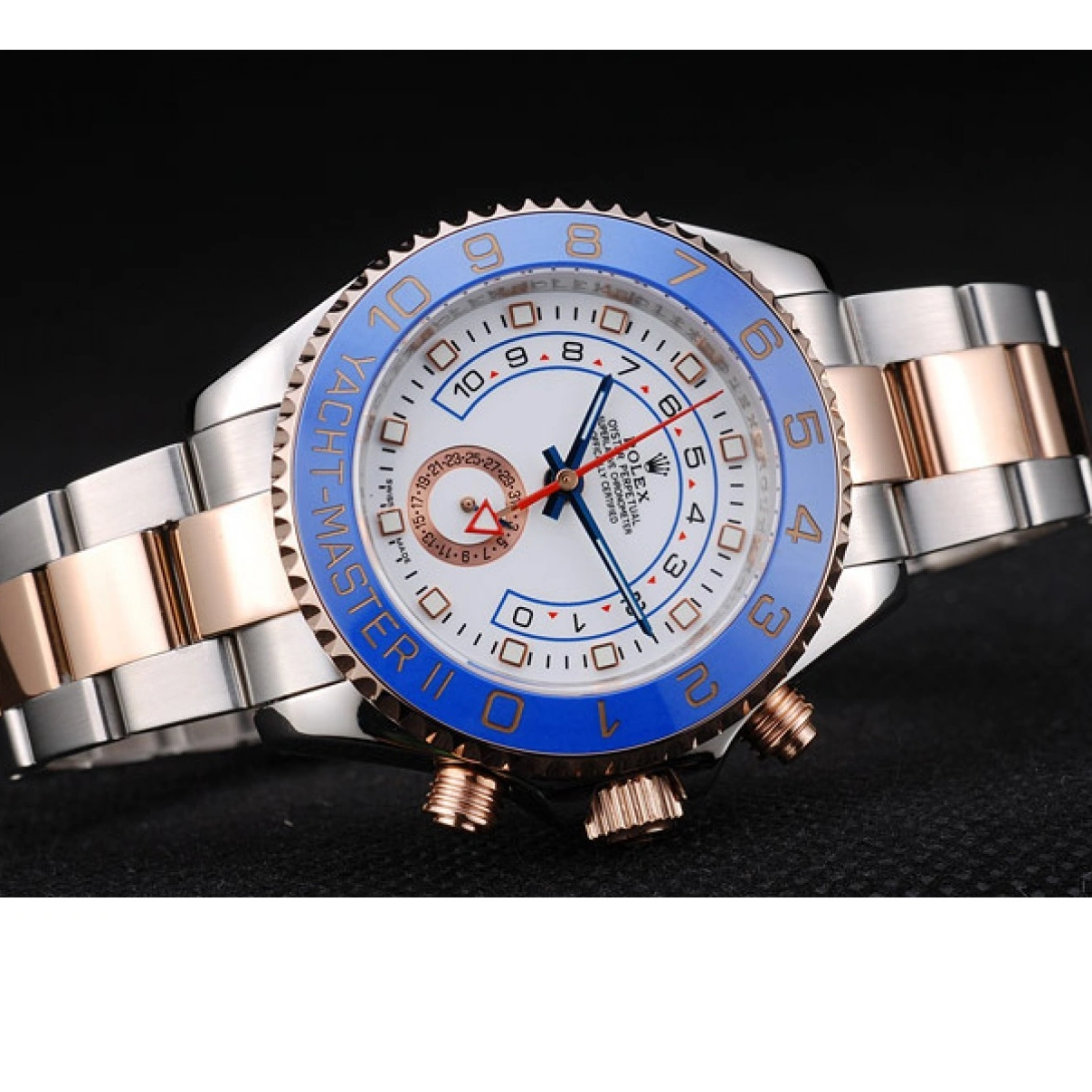 RepTime Watches 0313 Rolex Yachtmaster Blue Ceramic Bezel White Dial Watch